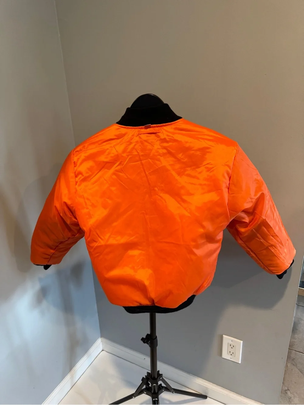 Rothco MA-1 Flight Bomber Jacket Youth Large Black/Orange Reversible